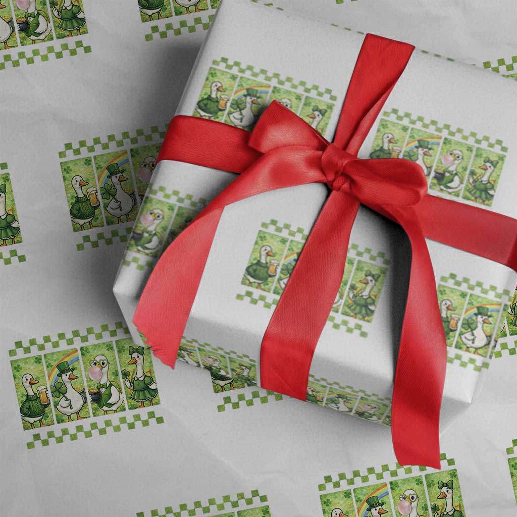 Funny Silly Irish Goose Wrapping Paper Roll St Patricks Day Goose Lover Gift TS12 White Print Your Wear