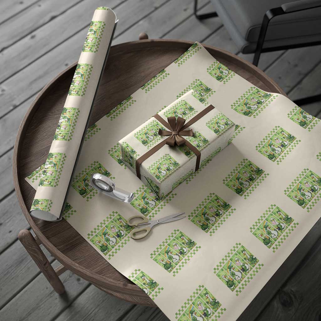 Funny Silly Irish Goose Wrapping Paper Roll St Patricks Day Goose Lover Gift TS12 Beige Print Your Wear