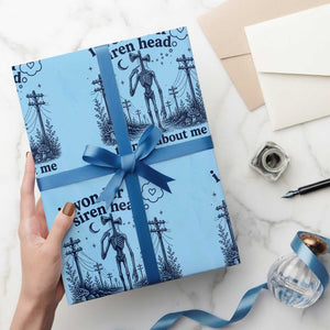 Funny Siren Head Wrapping Paper Roll I Wonder If Siren Head Thinks About Me Too Weirdcore Cryptid Lovers