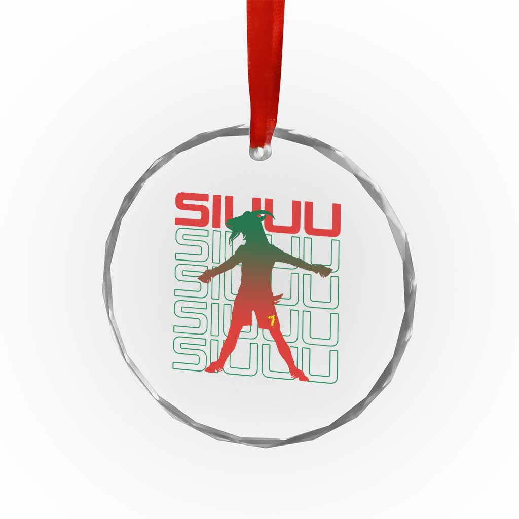 Funny Siuuuu Crystal Glass Ornament Iconic Goal Shout Soccer Lover Gift TS12 Print Your Wear