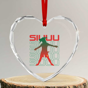 Funny Siuuuu Heart Crystal Glass Ornament Iconic Goal Shout Soccer Lover Gift TS12 Transparent Glass 3'' Heart Print Your Wear