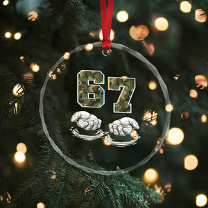Funny Six Seven 6 7 Meme Crystal Glass Ornament Gen Alpha Slang 6 7 Hands Camo Boy Girl TS10 Print Your Wear