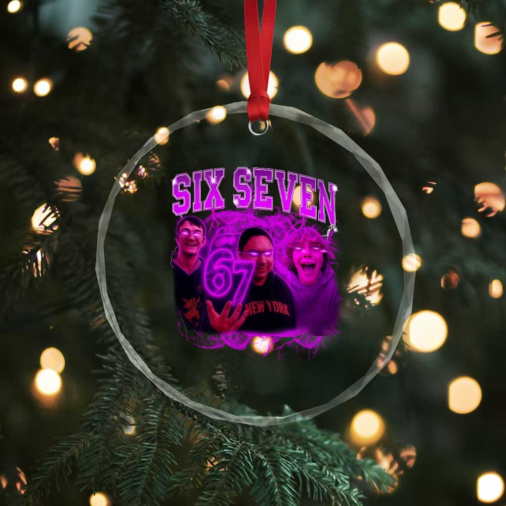 Funny Six Seven 6 7 Meme Crystal Glass Ornament The Mason 67 Kid Bootleg Gen Alpha Slang TS10 Print Your Wear
