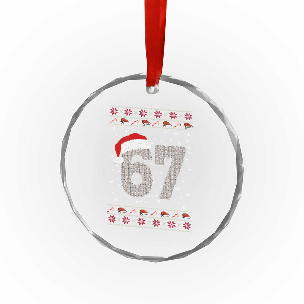 Funny Six Seven 6 7 Meme Ugly Christmas Crystal Glass Ornament Gen Alpha Slang TS10 Print Your Wear