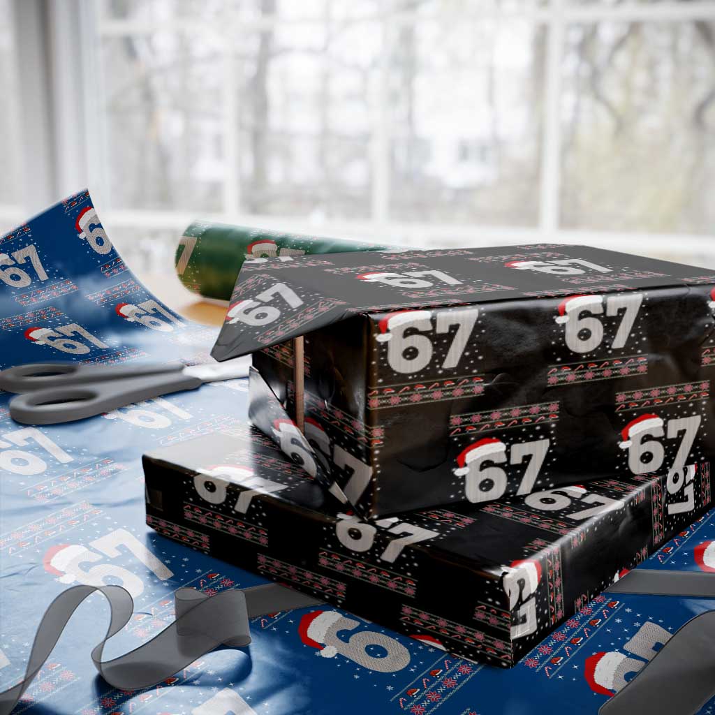 Funny Six Seven 6 7 Meme Ugly Christmas Wrapping Paper Roll Gen Alpha Slang TS10 Black Print Your Wear