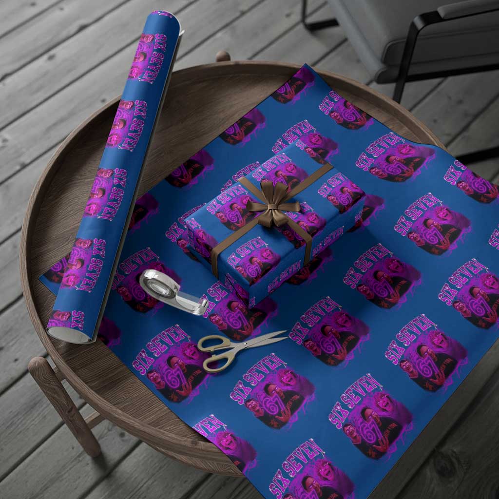 Funny Six Seven 6 7 Meme Wrapping Paper Roll The Mason 67 Kid Bootleg Gen Alpha Slang TS10 Blue Print Your Wear