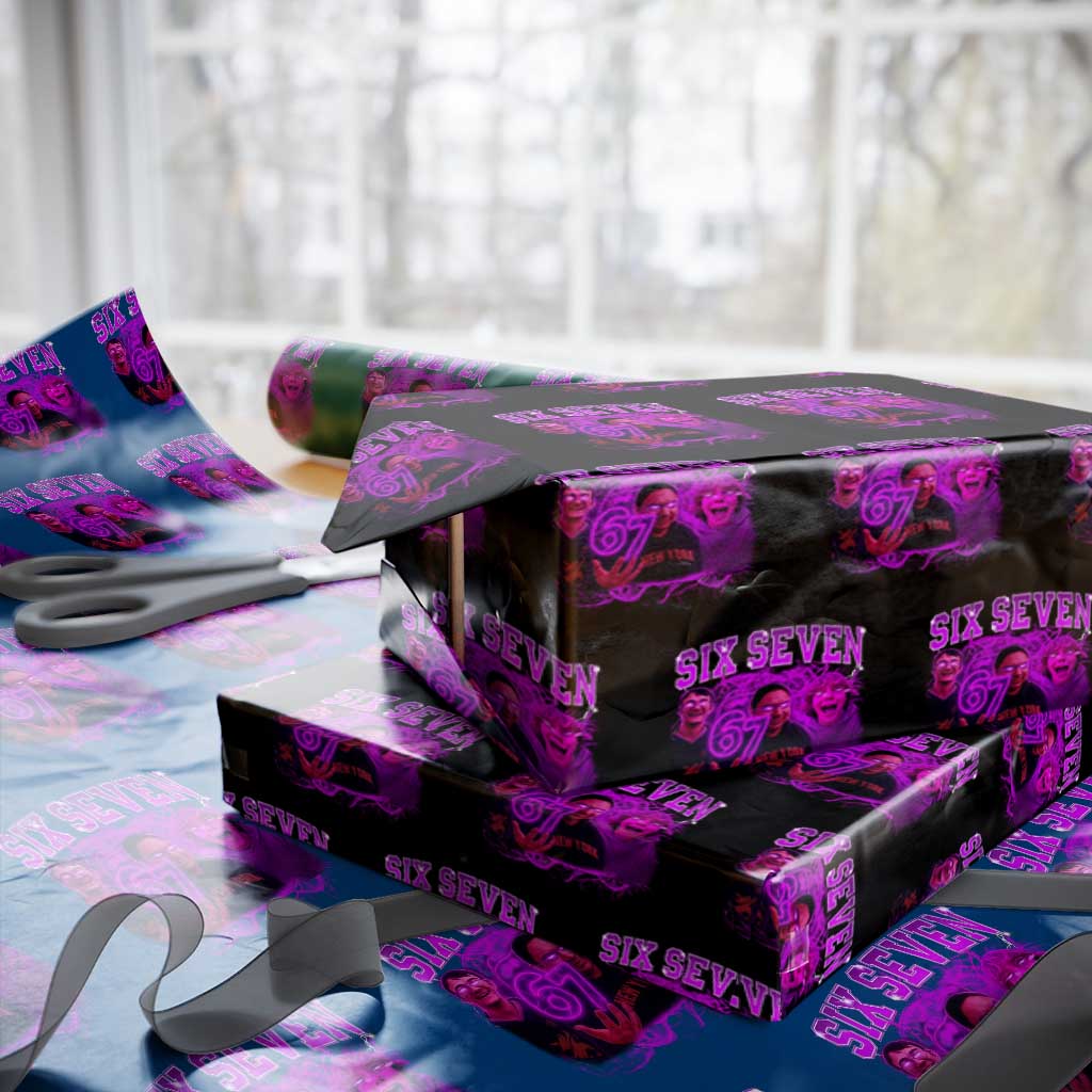 Funny Six Seven 6 7 Meme Wrapping Paper Roll The Mason 67 Kid Bootleg Gen Alpha Slang TS10 Black Print Your Wear