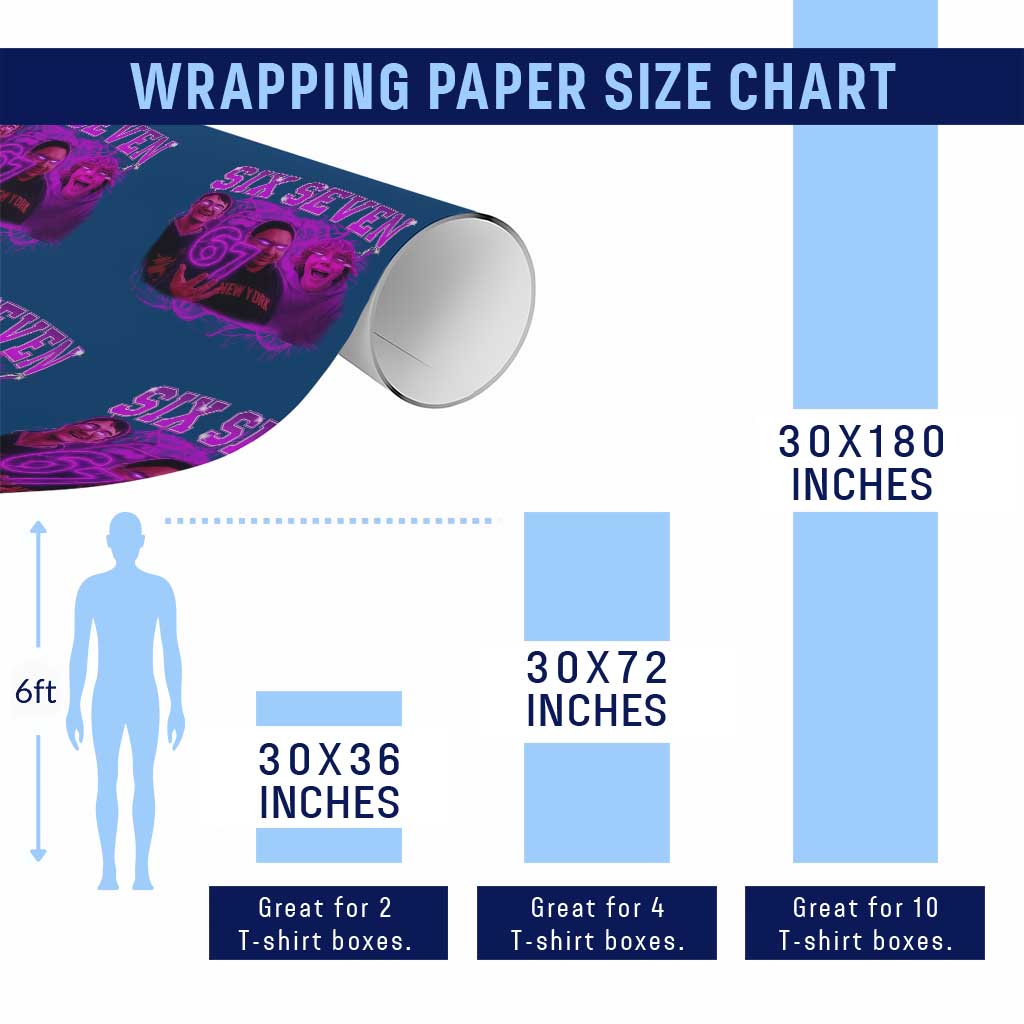 Funny Six Seven 6 7 Meme Wrapping Paper Roll The Mason 67 Kid Bootleg Gen Alpha Slang TS10 Print Your Wear