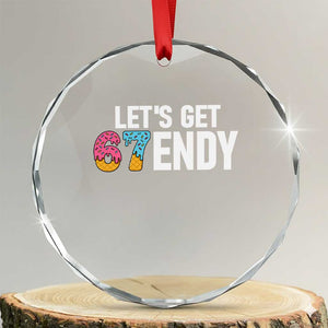 Funny Six Seven 67 Crystal Glass Ornament Lets Get Sendy 6 7 Meme Icecream TS02 Transparent Glass 3'' Circle Print Your Wear