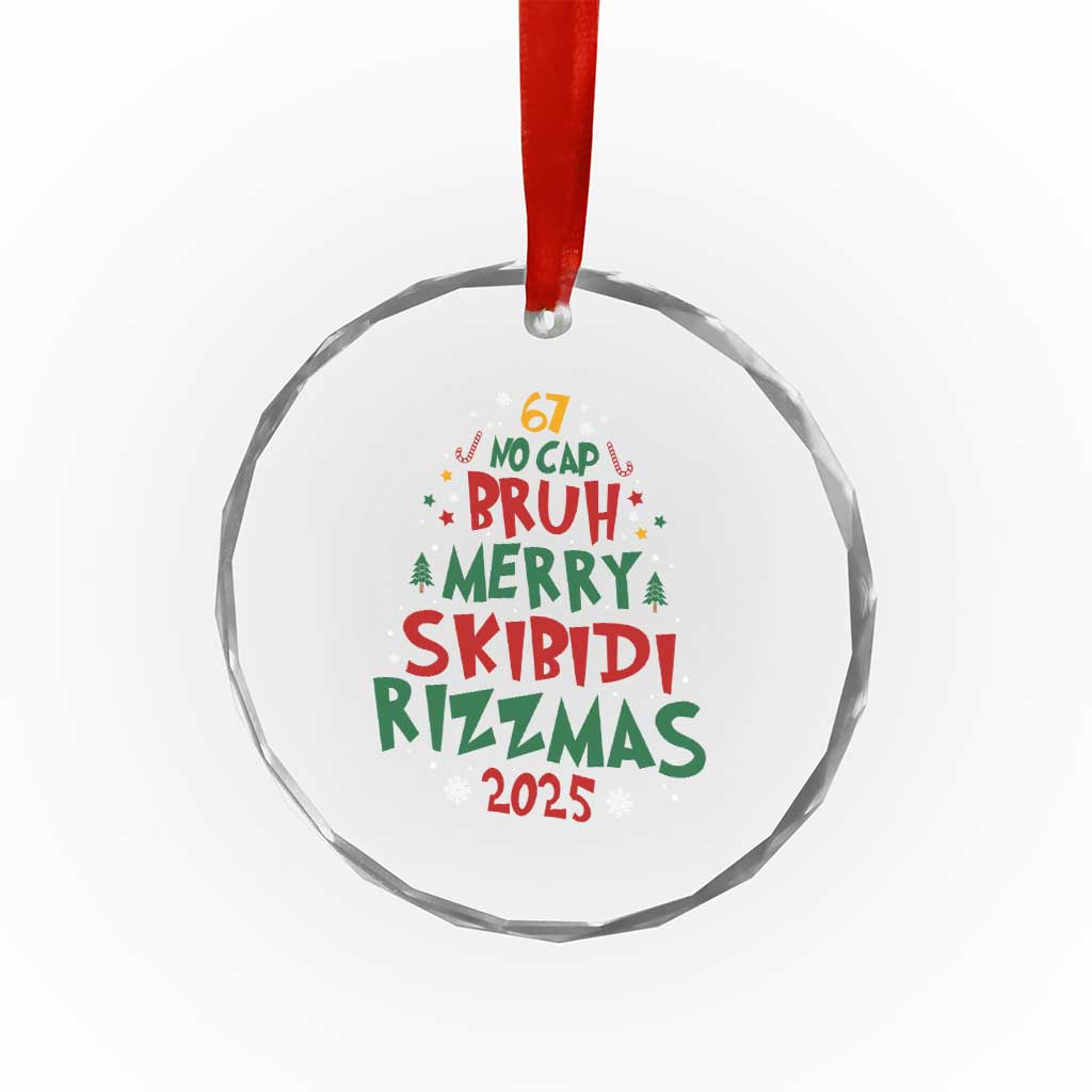 Funny Six Seven 67 Meme Christmas Tree Crystal Glass Ornament Funny 6 7 Bruh Gen Alpha Slang Viral Meme TS10 Print Your Wear