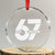 Funny Six Seven 67 Meme Crystal Glass Ornament Bold Graphic TS02 Transparent Glass 3'' Circle Print Your Wear