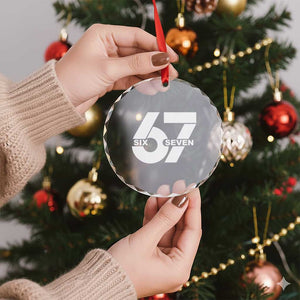 Funny Six Seven 67 Meme Crystal Glass Ornament Bold Graphic TS02 Print Your Wear