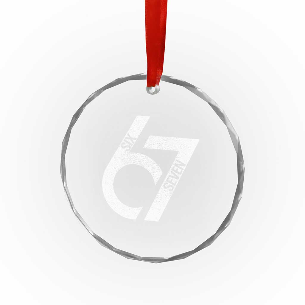 Funny Six Seven 67 Meme Gen Alpha Slang Crystal Glass Ornament TS11 Print Your Wear