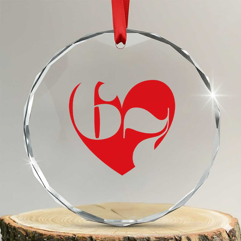 Funny Six Seven 67 Meme Valentines Day Red Heart Crystal Glass Ornament TS11 Transparent Glass 3'' Circle Print Your Wear