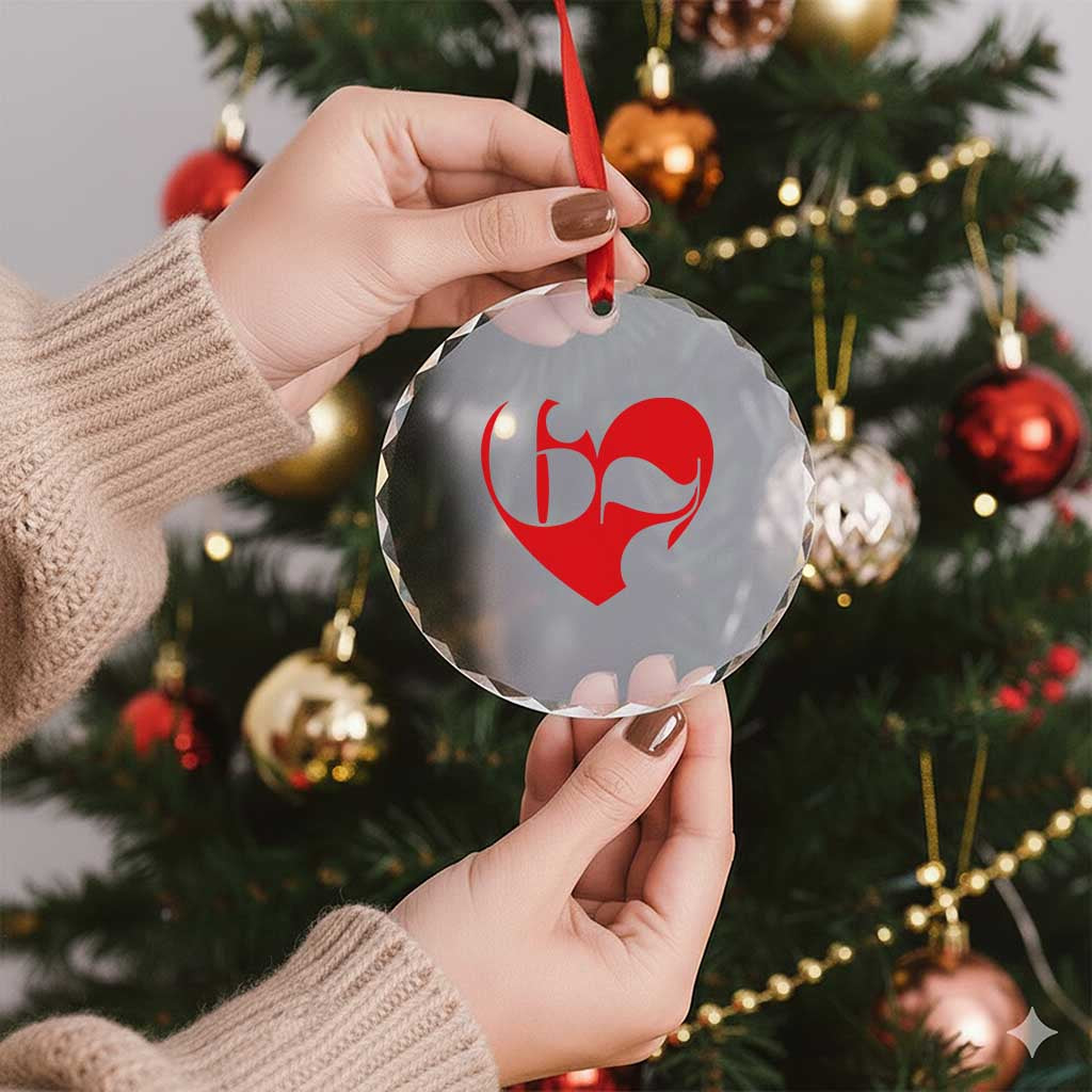 Funny Six Seven 67 Meme Valentines Day Red Heart Crystal Glass Ornament TS11 Print Your Wear