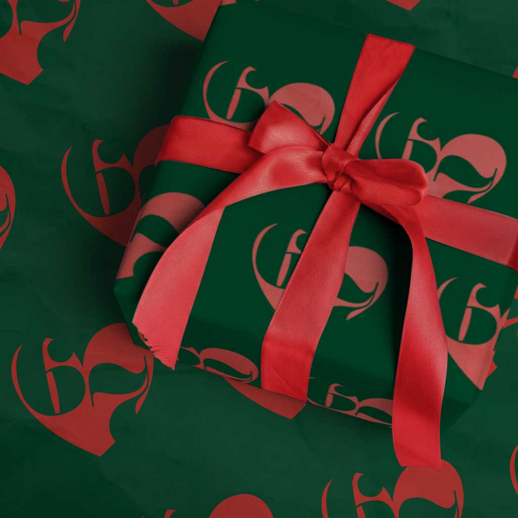 Funny Six Seven 67 Meme Valentines Day Red Heart Wrapping Paper Roll TS11 Green Print Your Wear