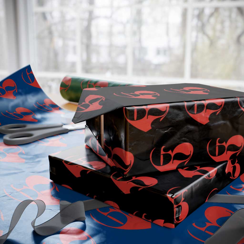 Funny Six Seven 67 Meme Valentines Day Red Heart Wrapping Paper Roll TS11 Black Print Your Wear
