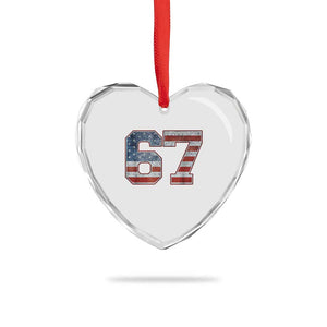 Funny Six Seven 67 Meme Vintage American Flag Heart Crystal Glass Ornament TS11 Print Your Wear