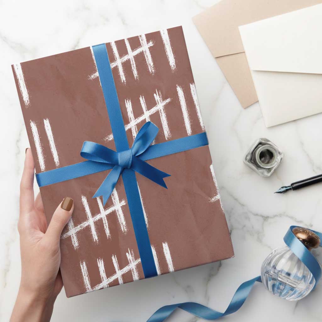 Funny Six Seven 67 Meme Wrapping Paper Roll Tally Marks 6 7 Numbers Gen Alpha Slang TS10 Mocha Print Your Wear