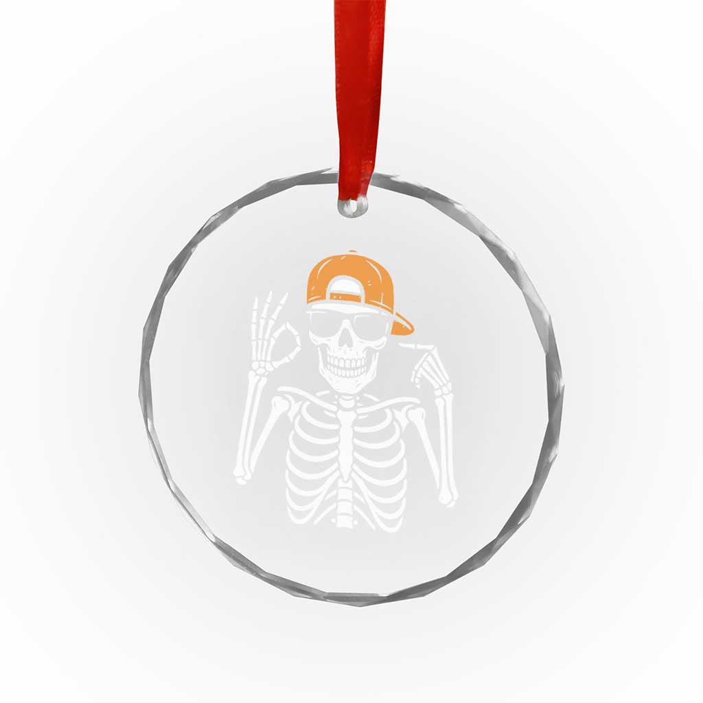 Funny Six Seven 67 Skeleton Gen Alpha Halloween Meme Crystal Glass Ornament TS11 Print Your Wear
