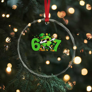 Funny Six Seven 67 St Patricks Day Dabbing Shamrock Crystal Glass Ornament TS11 Print Your Wear