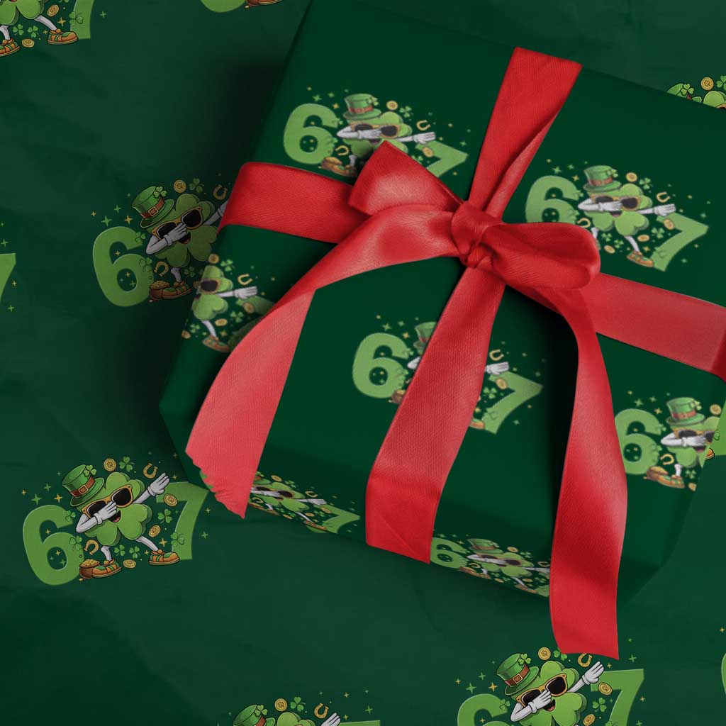 Funny Six Seven 67 St Patricks Day Dabbing Shamrock Wrapping Paper Roll TS11 Green Print Your Wear