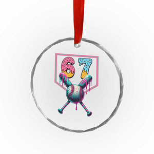 Funny Six Seven Baseball Drip Crystal Glass Ornament Number 67 Meme Drippy Bats TS02 Print Your Wear