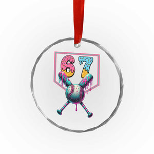 Funny Six Seven Baseball Drip Crystal Glass Ornament Number 67 Meme Drippy Bats TS02 Print Your Wear