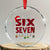Funny Six Seven Christmas Crystal Glass Ornament 67 Meme Gen Alpha Slang Red Plaid Xmas Pajamas TS10 Transparent Glass 3'' Circle Print Your Wear