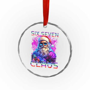 Funny Six Seven Claus Crystal Glass Ornament 67 Christmas Santa Meme Gen Alpha TS11 Print Your Wear