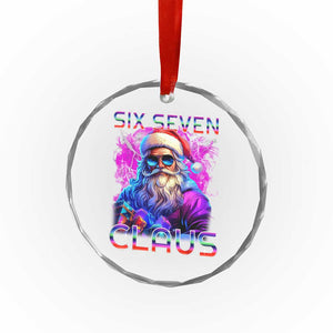 Funny Six Seven Claus Crystal Glass Ornament 67 Christmas Santa Meme Gen Alpha TS11 Print Your Wear