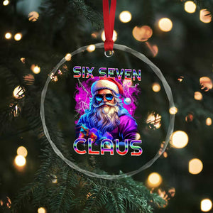Funny Six Seven Claus Crystal Glass Ornament 67 Christmas Santa Meme Gen Alpha TS11 Print Your Wear