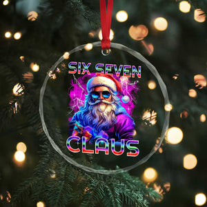 Funny Six Seven Claus Crystal Glass Ornament 67 Christmas Santa Meme Gen Alpha TS11 Print Your Wear