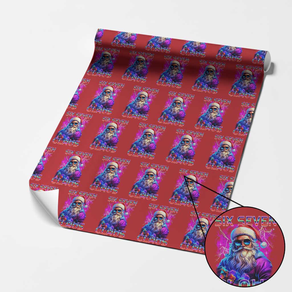 Funny Six Seven Claus Wrapping Paper Roll 67 Xmas Santa Meme Gen Alpha TS11 Red Print Your Wear