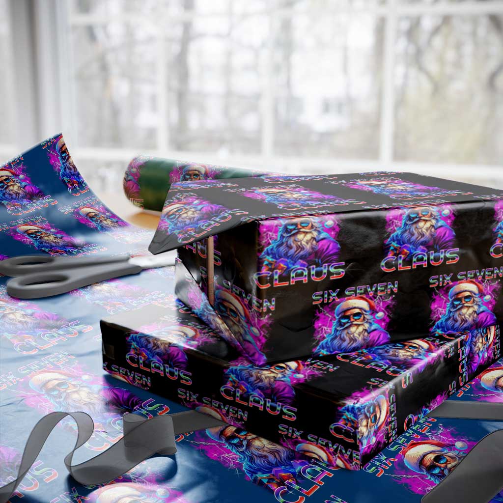 Funny Six Seven Claus Wrapping Paper Roll 67 Xmas Santa Meme Gen Alpha TS11 Black Print Your Wear