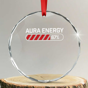 Funny Six Seven Crystal Glass Ornament Aura Energy at 67 Meme Gen Alpha Slang TS10 Transparent Glass 3'' Circle Print Your Wear