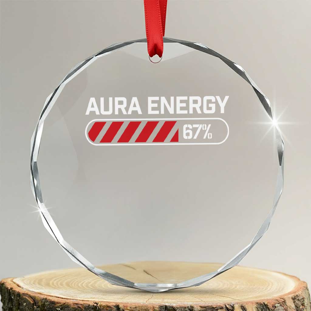 Funny Six Seven Crystal Glass Ornament Aura Energy at 67 Meme Gen Alpha Slang TS10 Transparent Glass 3'' Circle Print Your Wear