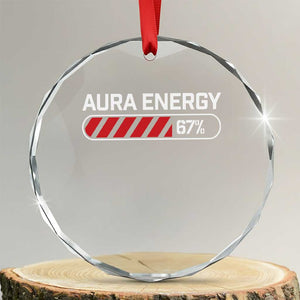 Funny Six Seven Crystal Glass Ornament Aura Energy at 67 Meme Gen Alpha Slang TS10 Transparent Glass 3'' Circle Print Your Wear