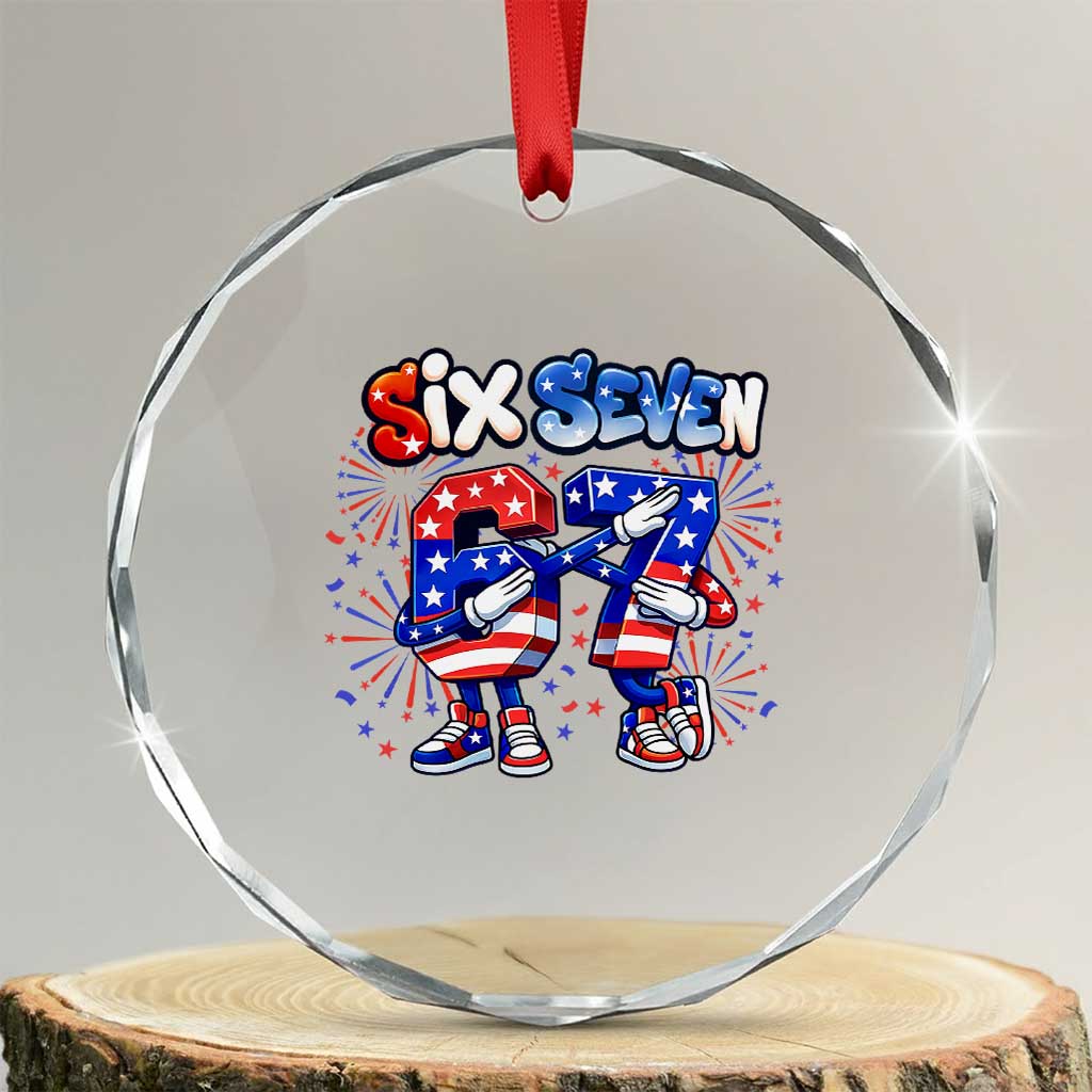 Funny Six Seven Dabbing Crystal Glass Ornament Patriotic American Pride Gift TS12 Transparent Glass 3'' Circle Print Your Wear