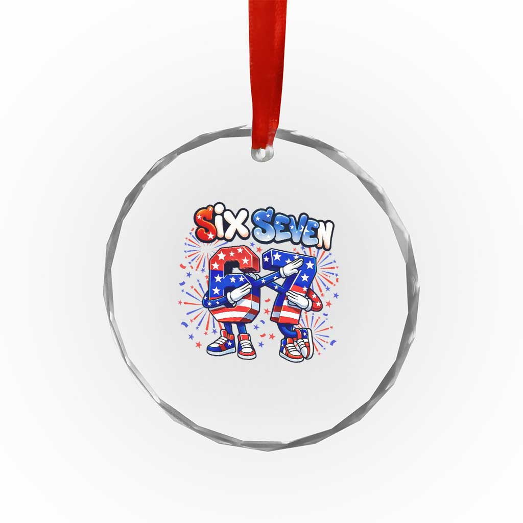Funny Six Seven Dabbing Crystal Glass Ornament Patriotic American Pride Gift TS12 Print Your Wear
