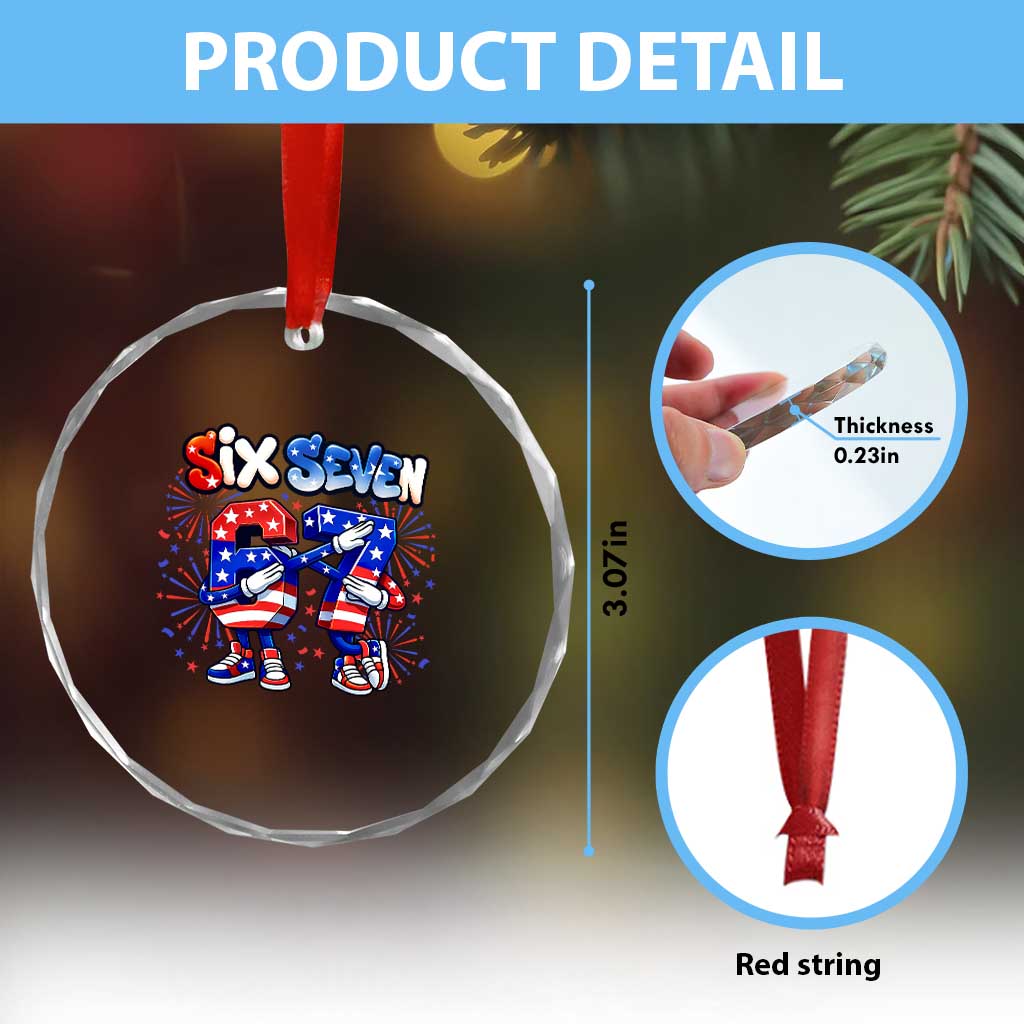 Funny Six Seven Dabbing Crystal Glass Ornament Patriotic American Pride Gift TS12 Print Your Wear