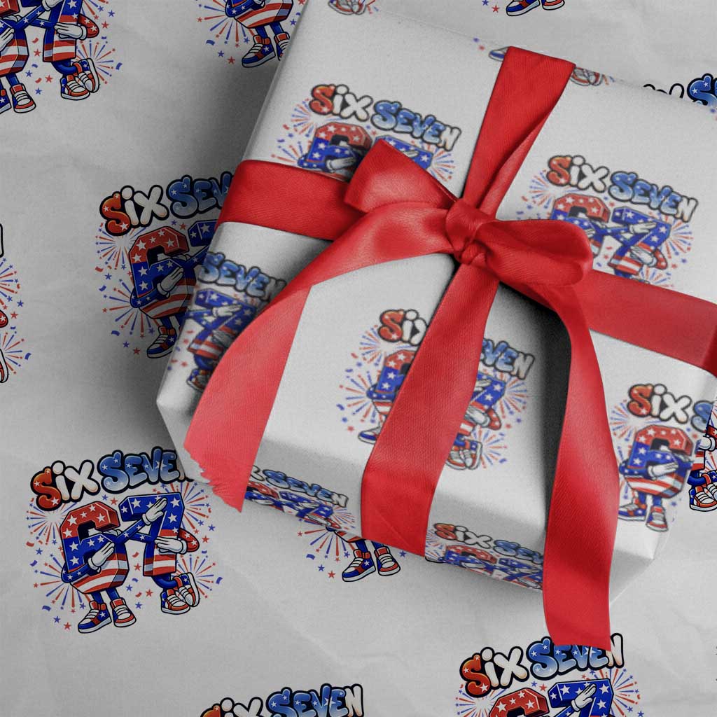 Funny Six Seven Dabbing Wrapping Paper Roll Patriotic American Pride Gift TS12 White Print Your Wear