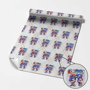 Funny Six Seven Dabbing Wrapping Paper Roll Patriotic American Pride Gift
