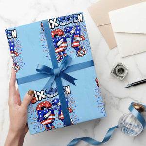 Funny Six Seven Dabbing Wrapping Paper Roll Patriotic American Pride Gift