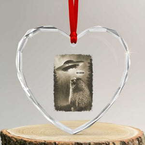 Funny Six Seven Heart Crystal Glass Ornament Screaming Groundhog UFO Meme TS14 Transparent Glass 3'' Heart Print Your Wear