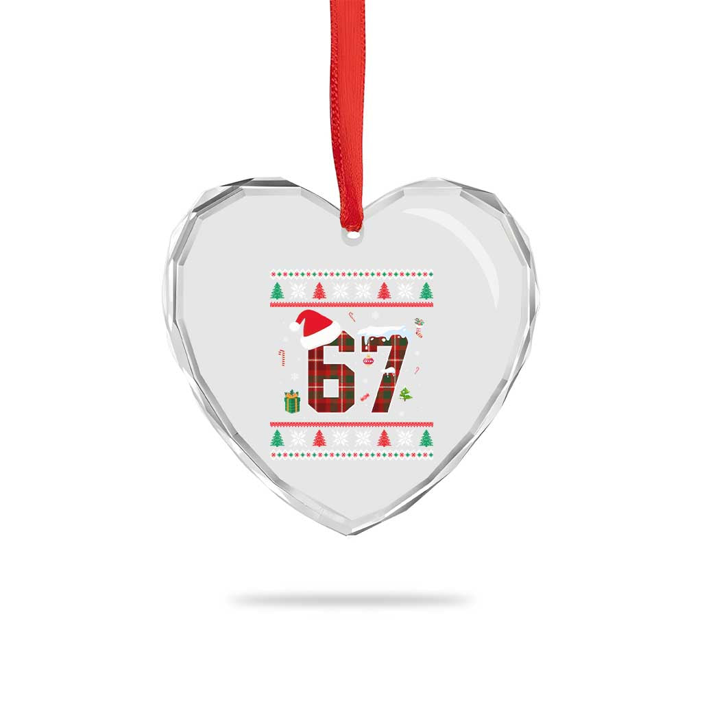 Funny Six Seven Meme Christmas Ugly Sweater Heart Crystal Glass Ornament Trendy Tiktok Gift TS12 Print Your Wear