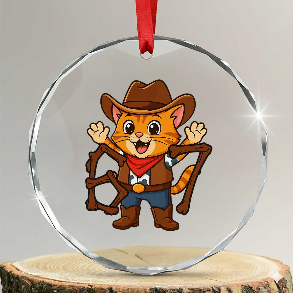 Funny Six Seven Meme Cowcat Crystal Glass Ornament Gen Alpha Slang Gift TS12 Transparent Glass 3'' Circle Print Your Wear