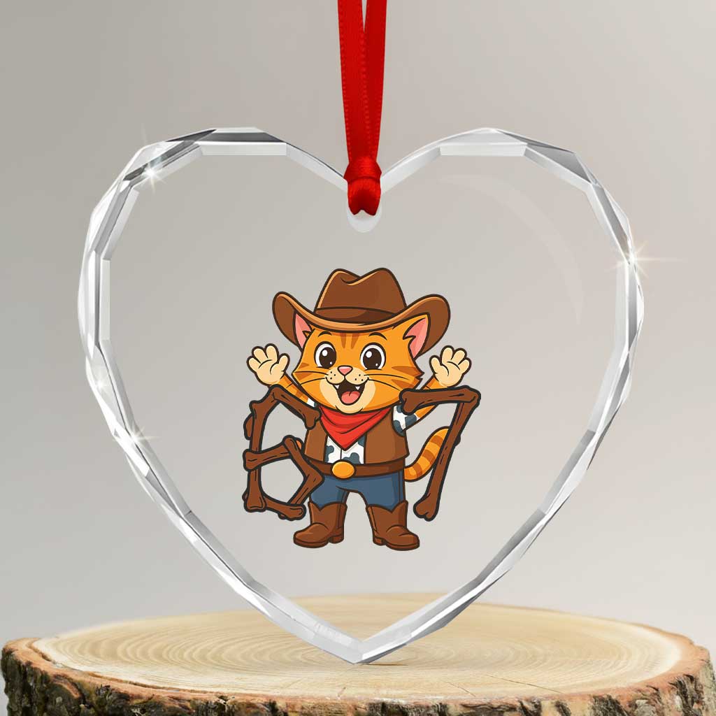 Funny Six Seven Meme Cowcat Heart Crystal Glass Ornament Gen Alpha Slang Gift TS12 Transparent Glass 3'' Heart Print Your Wear