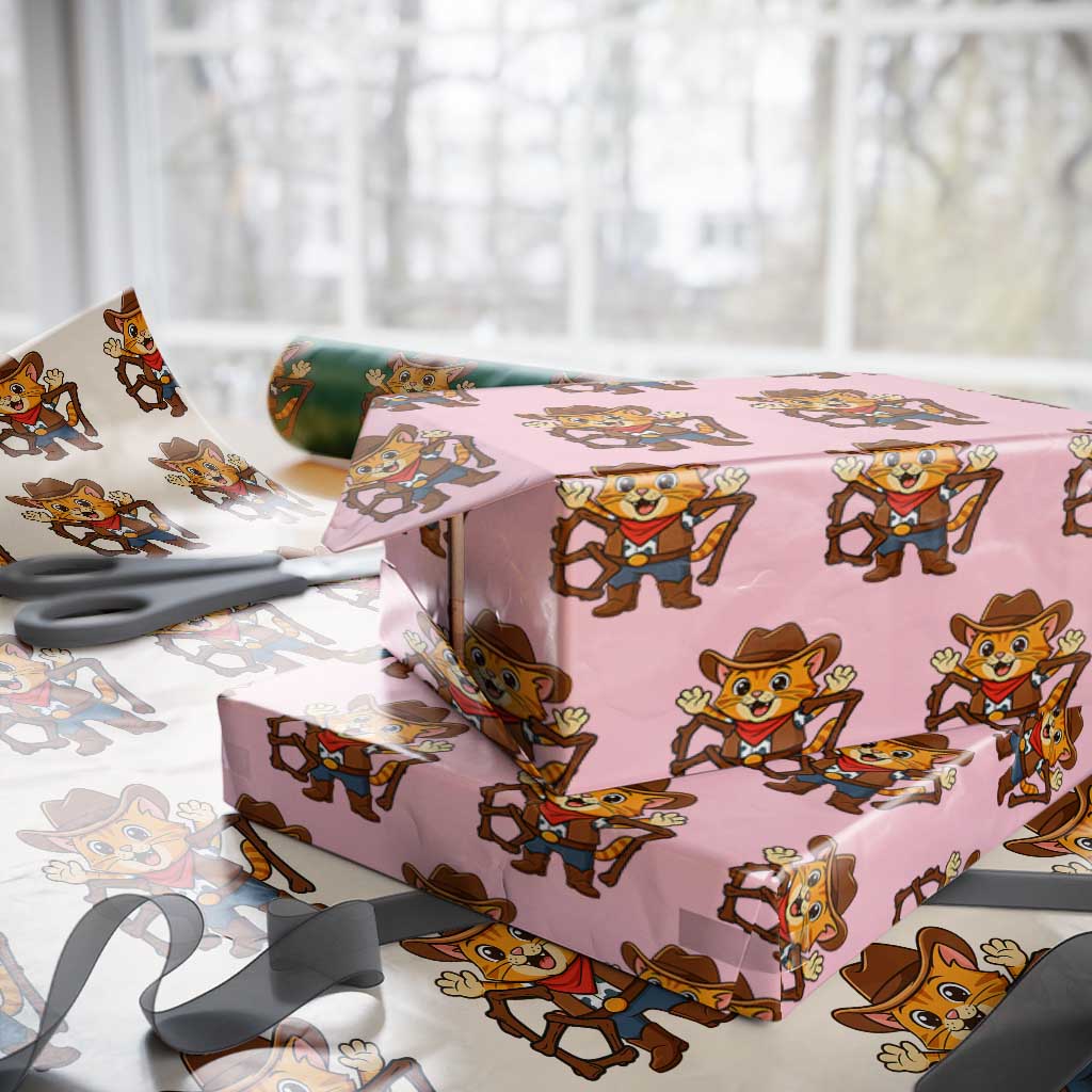 Funny Six Seven Meme Cowcat Wrapping Paper Roll Gen Alpha Slang Gift TS12 Light Pink Print Your Wear