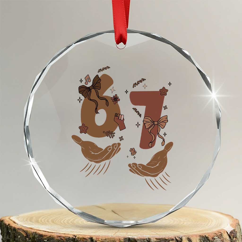 Funny Six Seven Meme Crystal Glass Ornament Black History Women Gift TS12 Transparent Glass 3'' Circle Print Your Wear